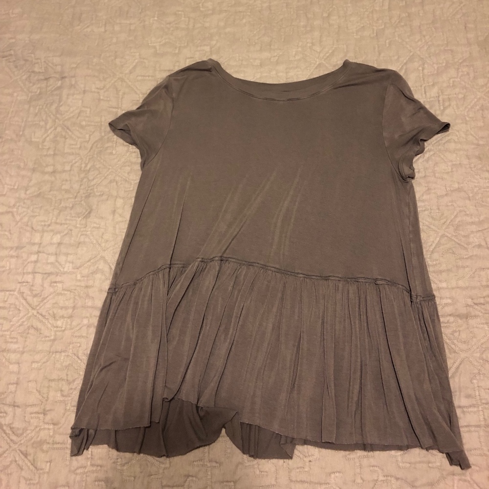 grey peplum long shirt